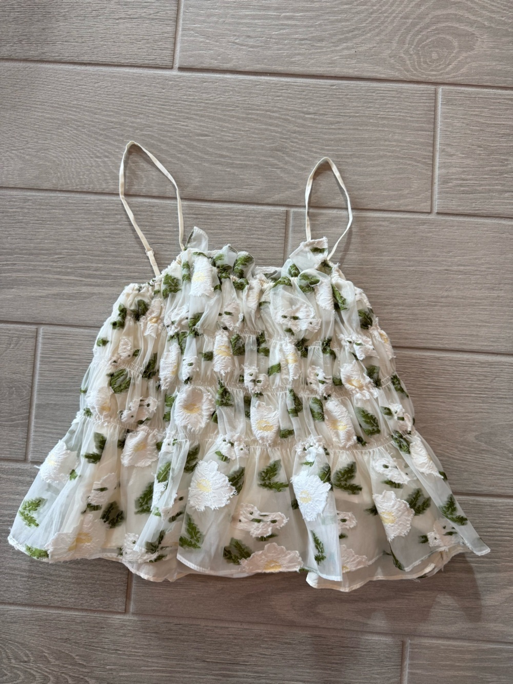 YUHAN WANG Floral Jacquard Cropped Tank Top Size Small NWT